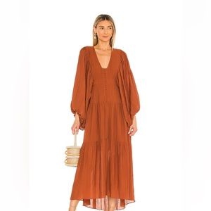 Mila plunged tiered midi dress by Shona Joy